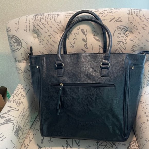 NEW Aldo shopper bag weekender NEW YORK tote black leather - Picture 2 of 7